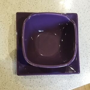 Partylite Purple Square Bowl and Plate Set